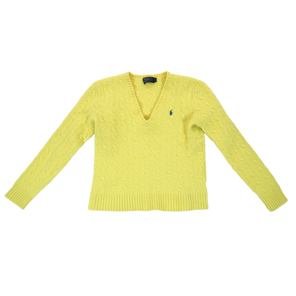 Polo Ralph Lauren Kids Yellow Cable Knit Sweater Size Large Cashmere / Wool